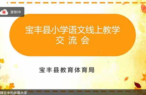 线上交流促提升，相约云端共成长——宝丰县小学语文线上交流会