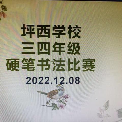 妙笔生花，书写风采——三四年级硬笔书法比赛