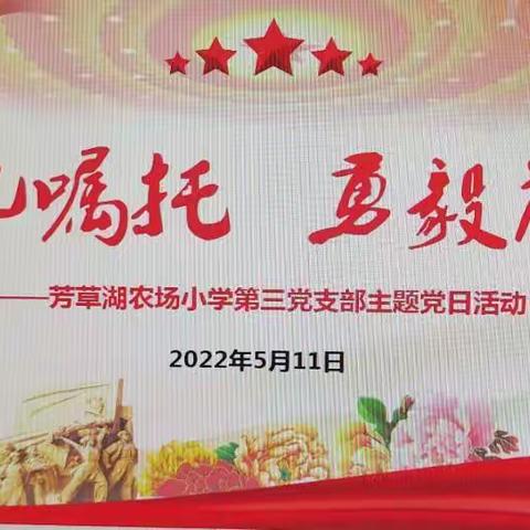 【芳新教育集团】芳草湖农场小学第三党支部“牢记嘱托  勇毅前行”主题党日活动