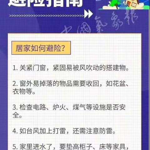 “烟花”来了请注意！——东方龙城幼儿园防台风温馨提示！