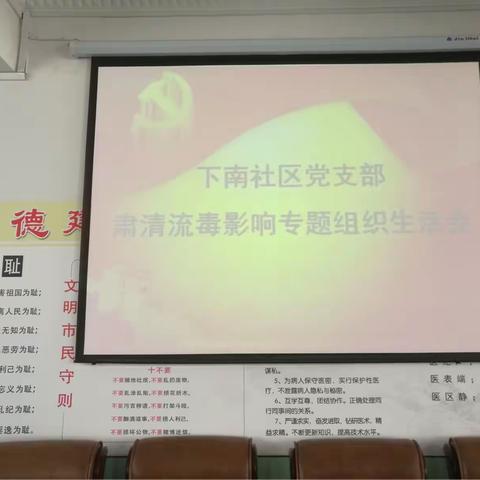 下南社区党支部召开“全面彻底肃清流毒影响”专题组织生活会