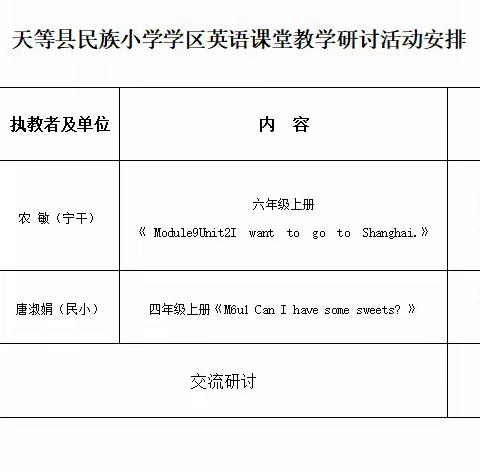 凝集体智慧，展个人风采——天等县民族小学学区英语科教研活动