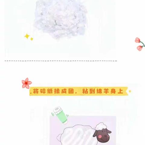 “小绵羊穿新衣”--小四班手撕纸粘贴画活动