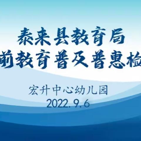 推进普及普惠，实现幼有优教——宏升中心幼儿园迎接普及普惠专项督导