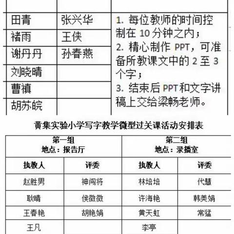 黄集实验小学青年教师写字微型教学过关课