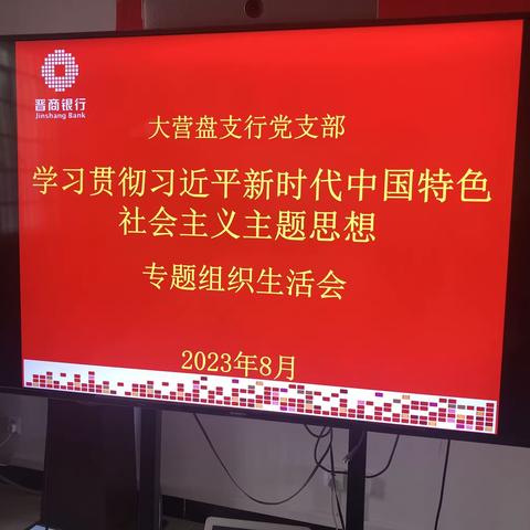 大营盘支行党支部召开学习贯彻习近平新时代中国特色社会主义思想主题教育专题组织生活会