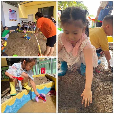 幼儿园沙水区域活动。沙子和水没有既定的玩法。玩的时候可以自由发挥。对宝贝的成长有太多的好处。一起来看。