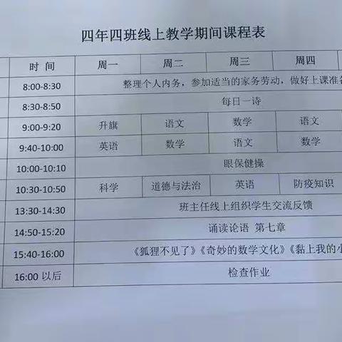 停课不停学——葫芦岛市东城世纪小学四年四班别开生面的开学第一天