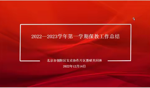 2022—2023学年第一学期保教工作总结——安贞协作片区教研共同体第四次教研活动