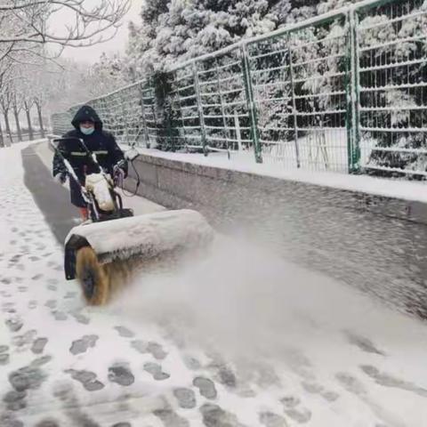 朝环二队及时开展扫雪铲冰作业