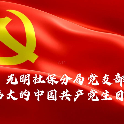 牢记初心使命 开创美好未来  光明社保分局党支部祝党百岁生日快乐