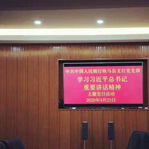 耿马支行党支部2020年3月主题党日活动