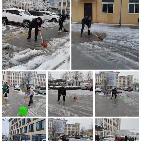 医院院长带队铲雪，保障患者安全就医