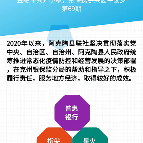 克州银行业保险业亮出上半年成绩单（阿克陶县联社篇）金融伴我奔小康，银保携手共圆中国梦第69期