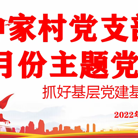 钟家村党支部2022年3月份“抓好基层党建基础工作”主题党日