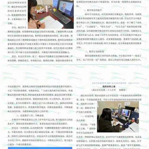 武汉市光谷第二十八小学2021年网络研修学习简报