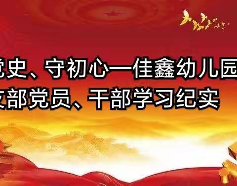 学党史、守初心—佳鑫幼儿园联合党支部党员、干部学习纪实