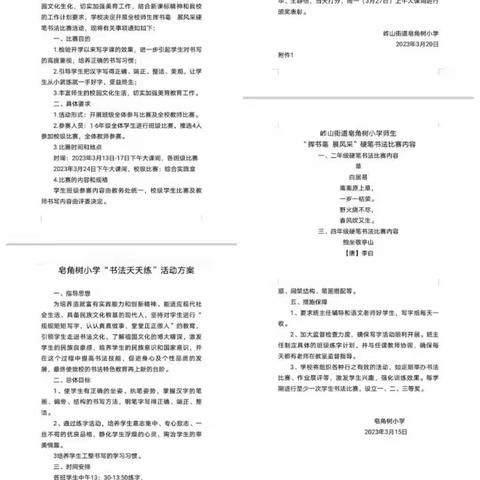 弘扬传统文化，规范汉字书写——皂角树小学举行写字比赛活动