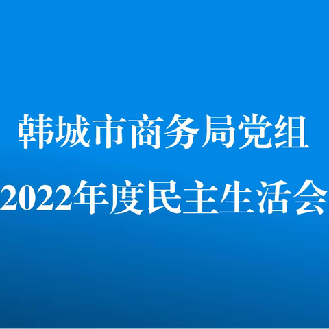 韩城市商务局党组召开2022年度民主生活会