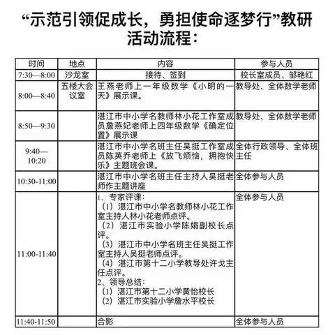 携手同行   共逐教育梦——湛江市第十二小学与湛江市实验教学“示范引领促成长，勇担使命逐梦行”教研活