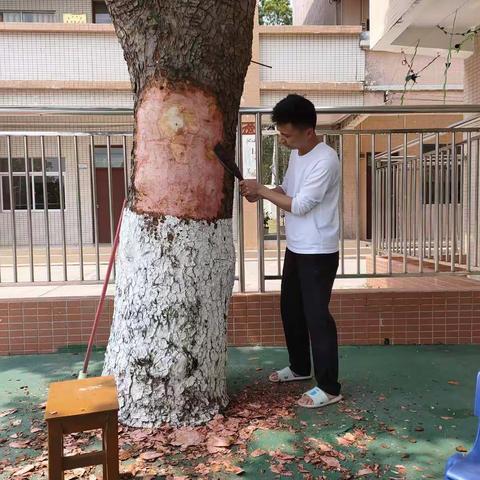 龙山小学附属幼儿园大树装饰"画画″