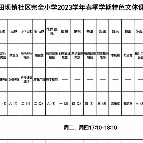 大田坝社区完全小学课后延时服务开始报名啦！