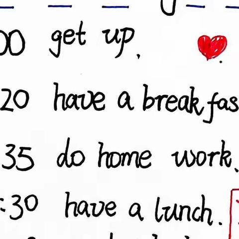 四年级下册unit2 What time is it?自制一张时间作息表