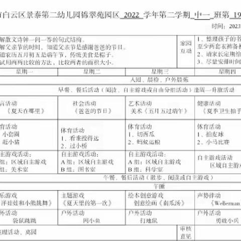 景泰第二幼儿园锦翠园中一班19周活动分享