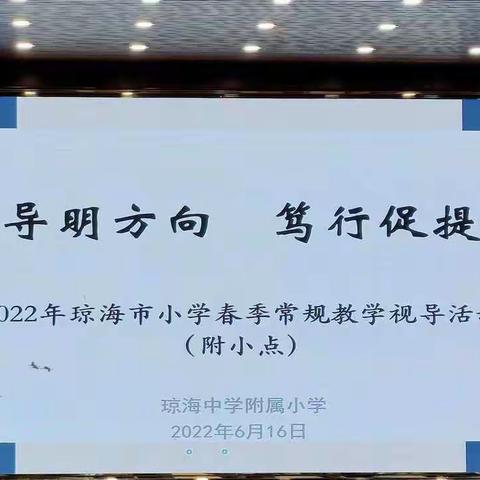 勤研以善教 视导以致远——王春泉副市长携市教研室莅临琼海中学附属小学开展视导工作