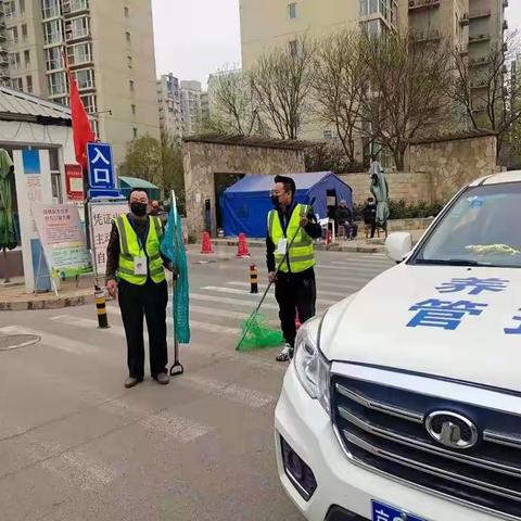 西三旗街道养犬办巡查校园周边流浪犬