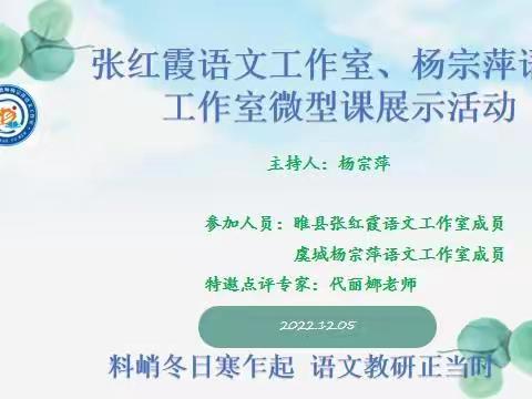 料峭冬日寒乍起，语文教研正当时——杨宗萍语文工作室教研活动纪实