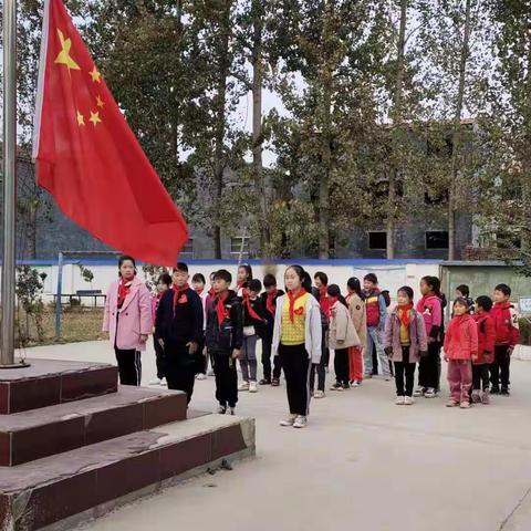 蔡庄小学升国旗仪式及期中动员会