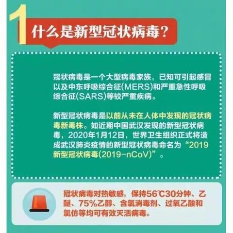 六洋小学                                                新型冠状病毒防控致宣传手册