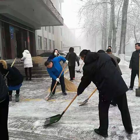 瑞雪兆丰年 劳动展风采--区财政局 积极清扫积雪