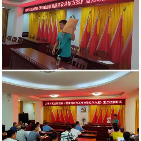 大林村党支部组织党员干部开展《海南自由贸易港建设总体方案》重点政策测试
