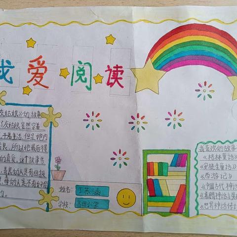 悦读阅美 共沐书香 —新陂乡高田小学三～四年级“好书推荐卡”活动