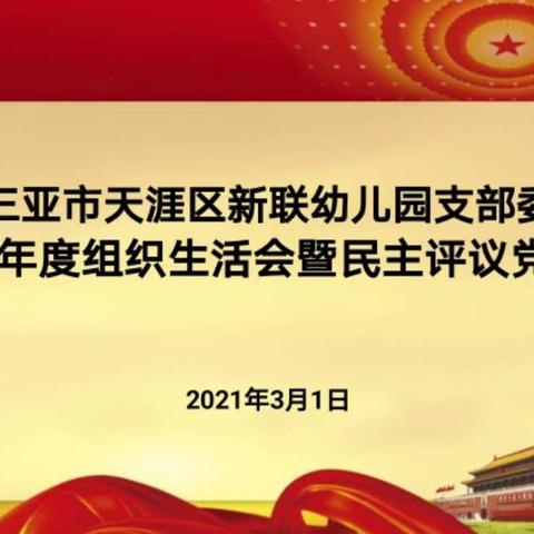 中共三亚市天涯区新联幼儿园党支部委员会2020年度组织生活会暨民主评议党员会