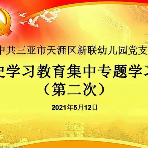 中共三亚市天涯区新联幼儿园党支部召开党史集中专题学习会（第二次）