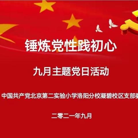 “锤炼党性践初心”——北二分凝碧校区九月主题党日活动