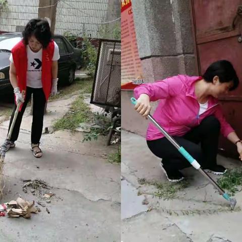 【文峰办事处长青社区】联合区纪检委开展清洁家园活动