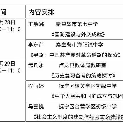 中考待发，教研先行——秦皇岛市历史中考备考会