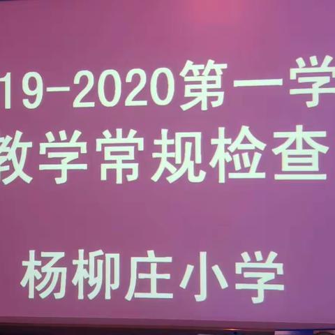 杨柳庄小学迎常规检查纪实