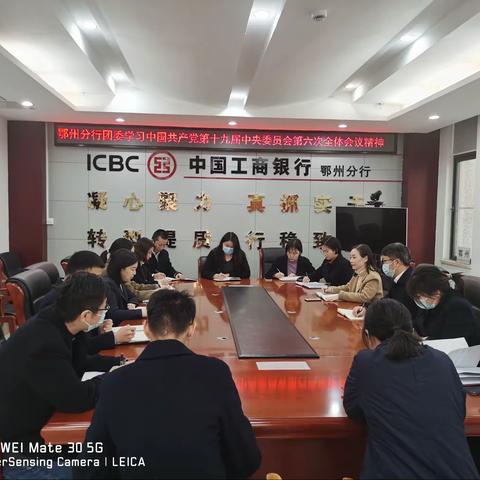 鄂州分行团委组织学习中国共产党第十九届中央委员会第六次全体会议精神