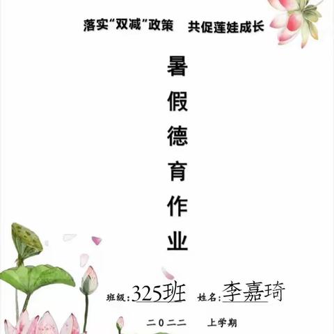 莲馨少年，“暑”你精彩--沅江市莲花塘学校2022年暑假德育作业