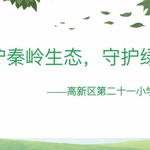 【高新教育】保护秦岭生态，守护绿色家园——西安高新区第二十一小学守护秦岭系列实践活动