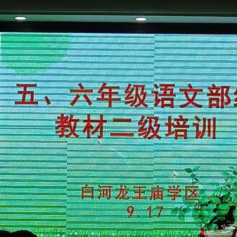 培训明方向，知行有目标一一白河龙王庙学区五六年级语文部编教材二级培训略影