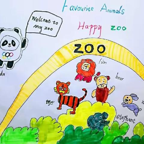 三年级英语主题创意作业（第一期）Happy Zoo