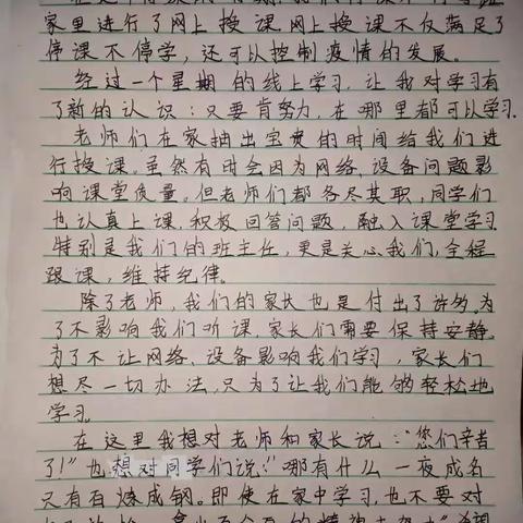 临沂华盛实验学校初中部七年级一班:线上学习周总结