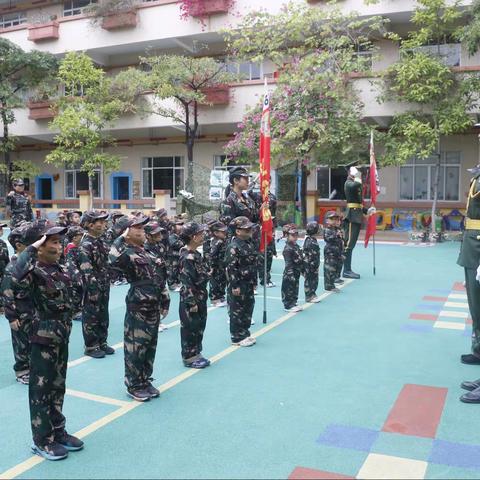 《护旗兵团★小小兵》国防教育训练营结营仪式——桥南街诺宝幼儿园