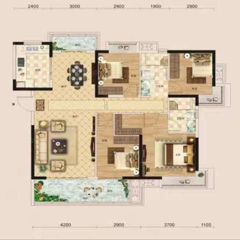 保利香槟国际140平户型尺寸鉴赏